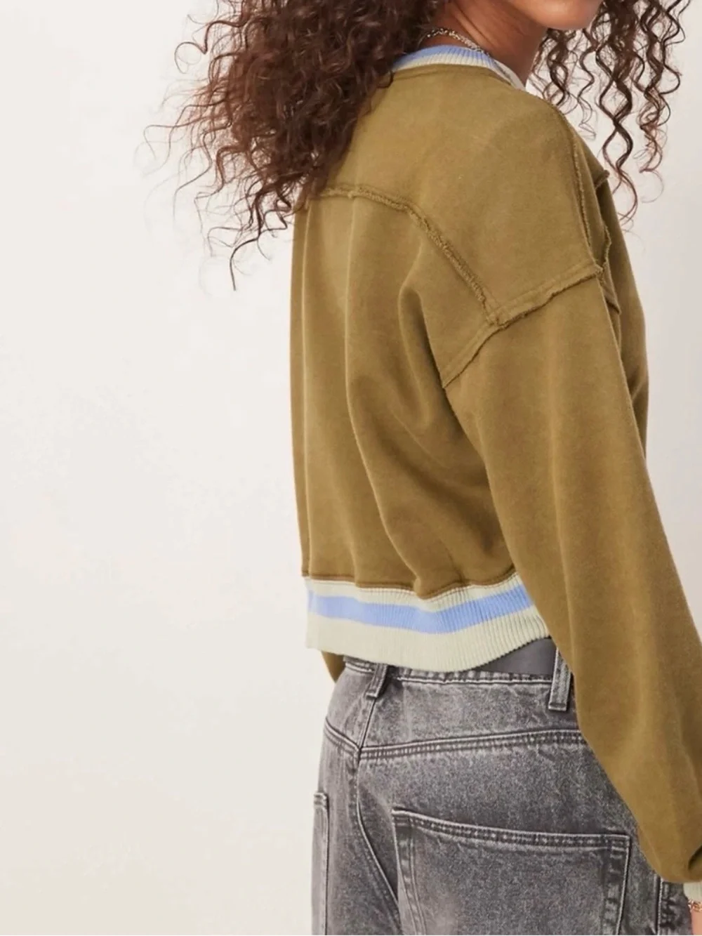 Free People Del Rio Sweatshirt~ Seaweed Combo